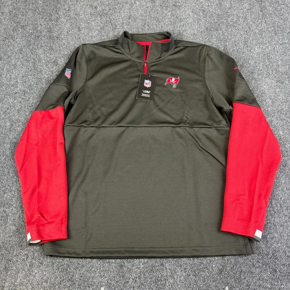 Tampa Bay Buccaneers Pullover Mens M‎ Gray On Field Coaches Jacket 1/4 Zip Nike